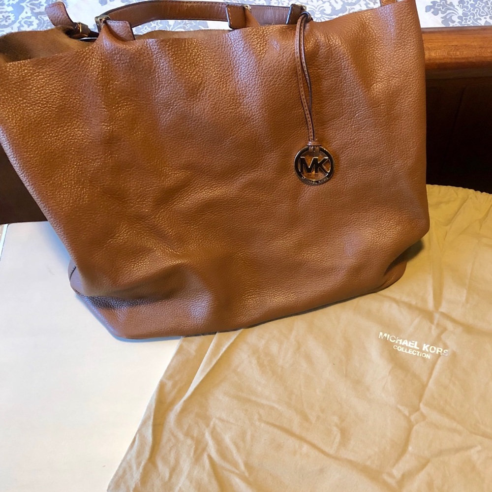 Michael Kors brown leather hobo shoulder bag